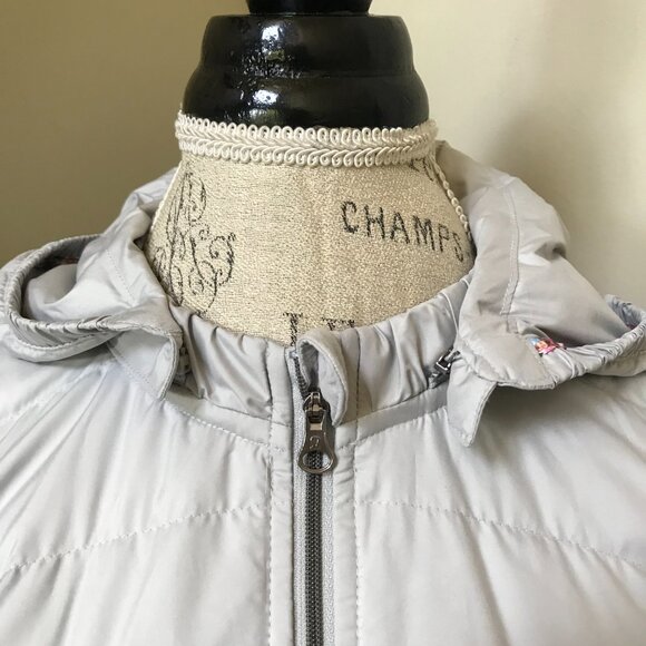 Lululemon Spring Fling Puffy Windbreaker Jacket Womens 6 Gray Hooded Full Zip - Picture 5 of 12